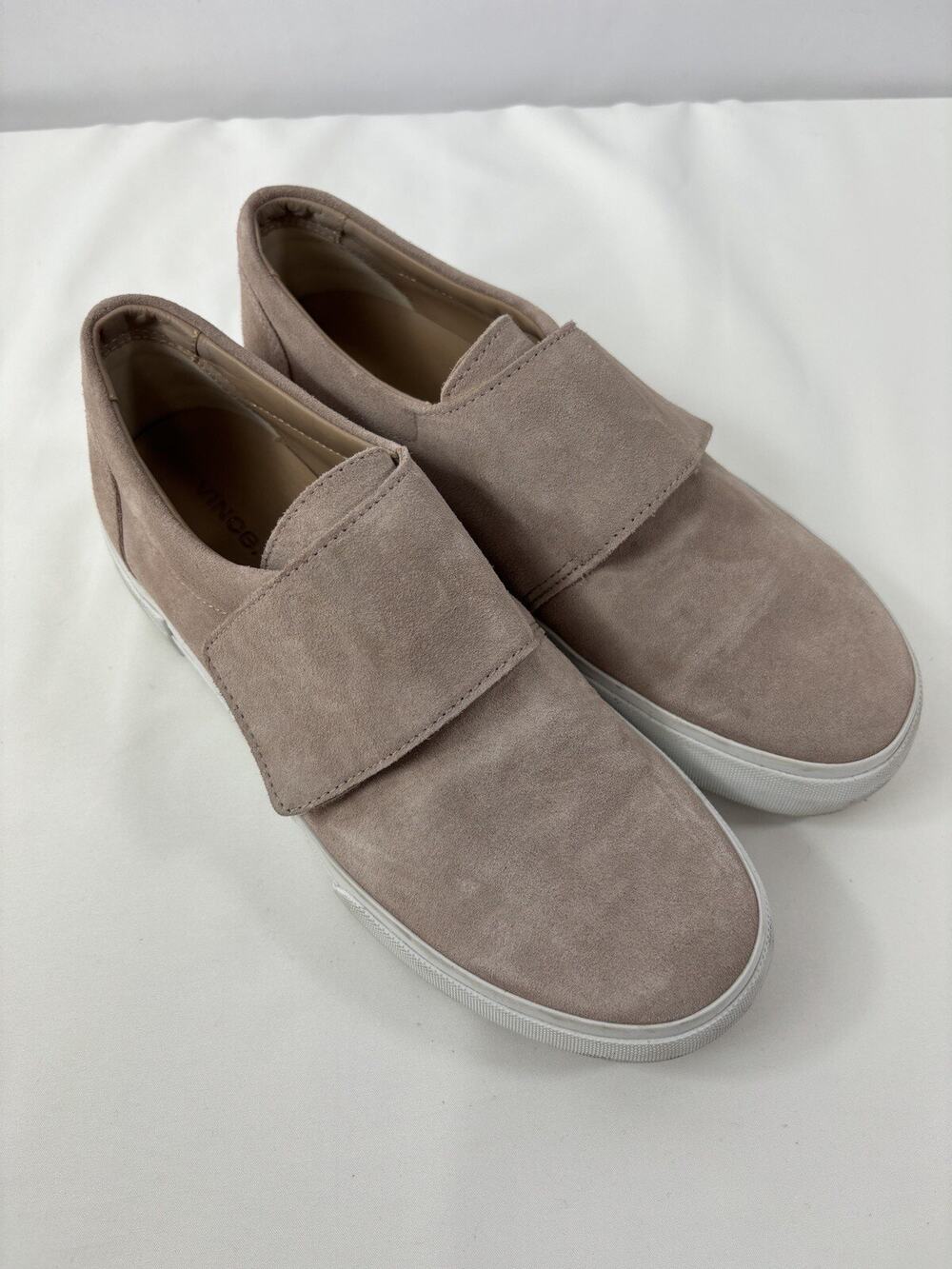 Vince Cage Platform Sneaker Pink Blush Putty Suede Size 8 EU 38 Slip On Comfort